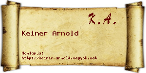 Keiner Arnold névjegykártya